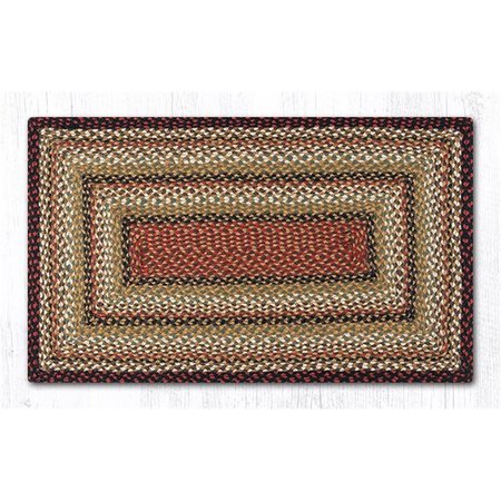 CAPITOL IMPORTING CO 27 x 45 in. Jute Oblong Braided Rug - Burgundy, Mustard and Ivory 23-319